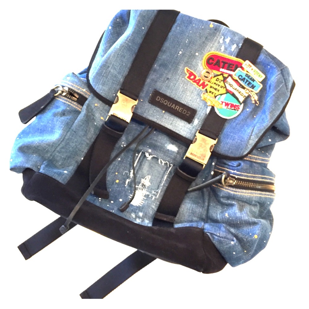 Dsquared2 Denim Patch Backpack (full size)